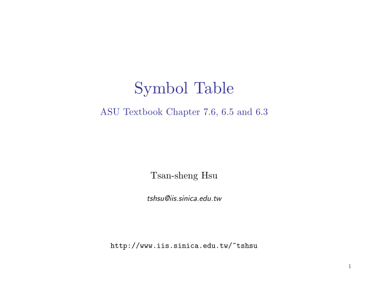 symbol table