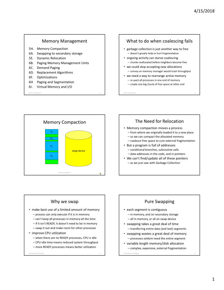 memory management what to do when coalescing fails