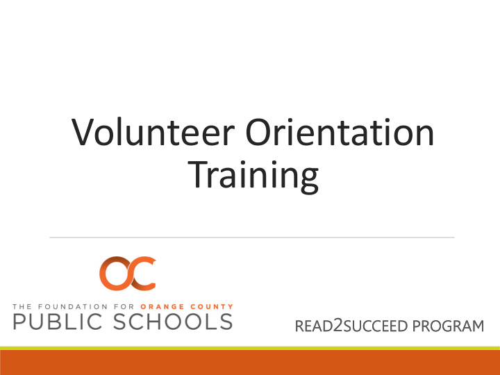 volunteer orientation training