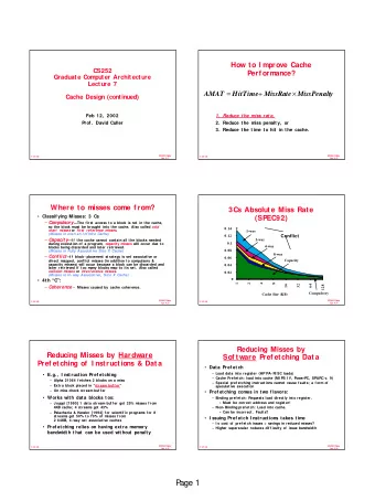 P  age 1  Reducing Misses by Compiler  Merging Arrays Example  Optimizations  McFarling [1989]