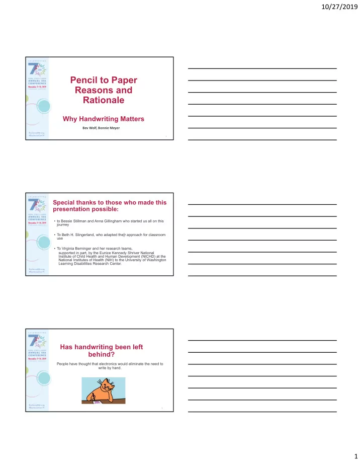 pencil to paper reasons and rationale