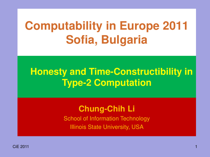 computability in europe 2011 sofia bulgaria honesty and
