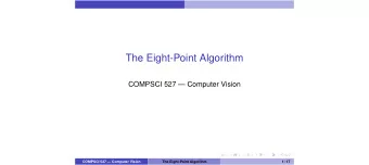 The Eight-Point Algorithm  COMPSCI 527  Computer Vision  COMPSCI 527  Computer Vision  The