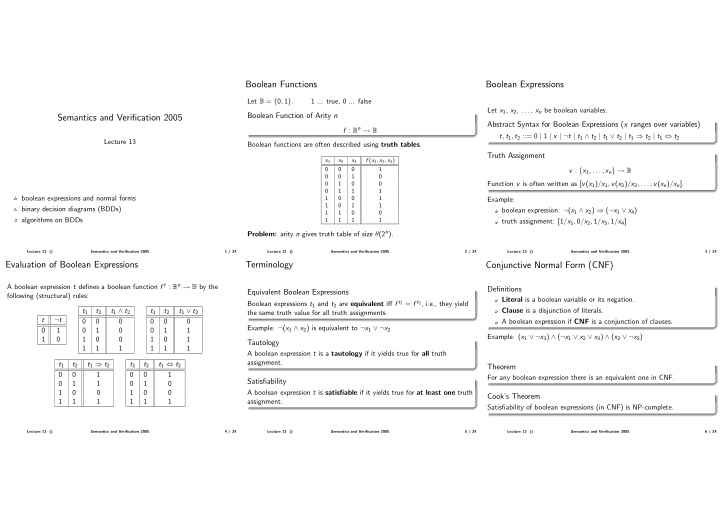 boolean functions boolean expressions