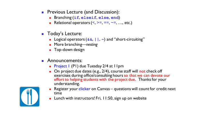 previous lecture and discussion