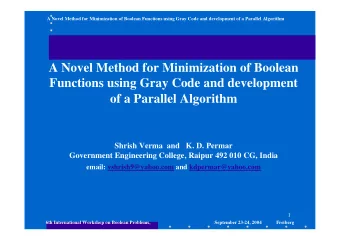 A Novel Method for Minimization of Boolean  Functions using Gray Code and development  of a