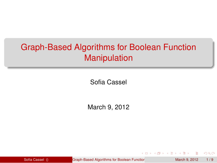 graph based algorithms for boolean function manipulation