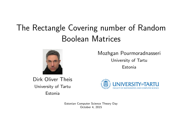 the rectangle covering number of random boolean matrices