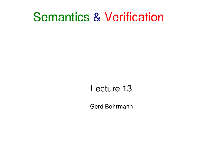 semantics verification