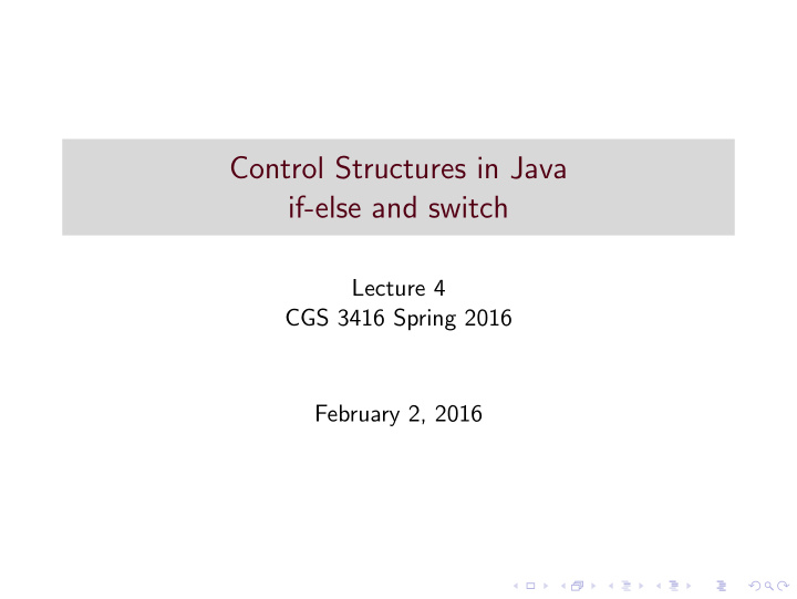 control structures in java if else and switch