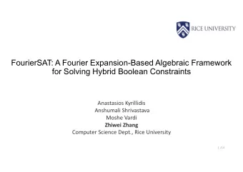 FourierSAT: A Fourier Expansion-Based Algebraic Framework  for Solving Hybrid Boolean Constraints