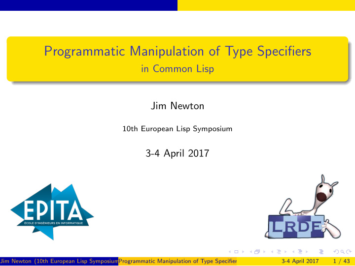 programmatic manipulation of type specifiers