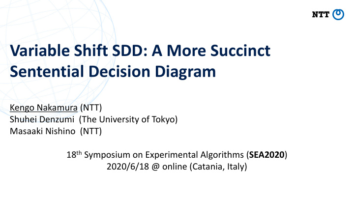 variable shift sdd a more succinct sentential decision