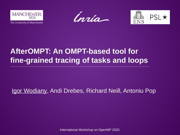 afterompt an ompt based tool for fine grained tracing of