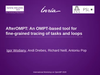 AfterOMPT: An OMPT-based tool for  fine-grained tracing of tasks and loops  Igor Wodiany, Andi