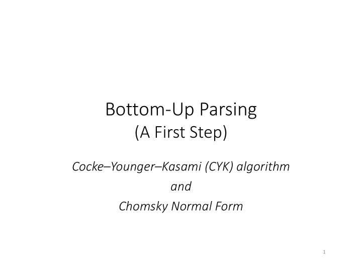 bottom up parsing