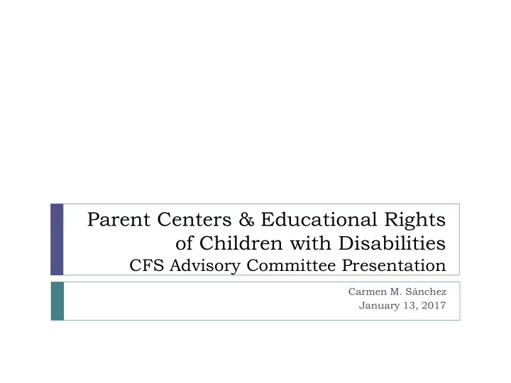 parent centers amp educational rights of children with
