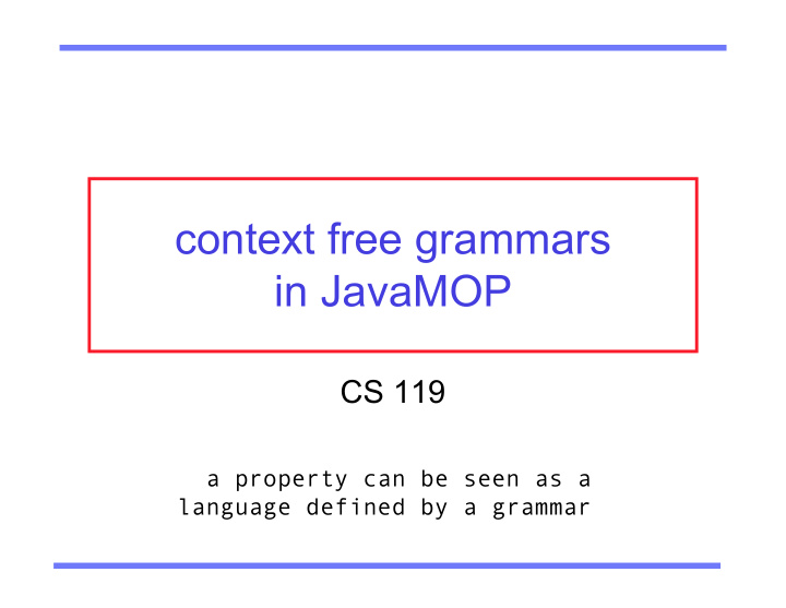 context free grammars in javamop
