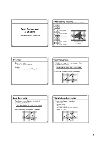 Scan Conversion  Lighting  3D World Coordinates  &amp; Shading P 1  Viewing  Transformation  3D