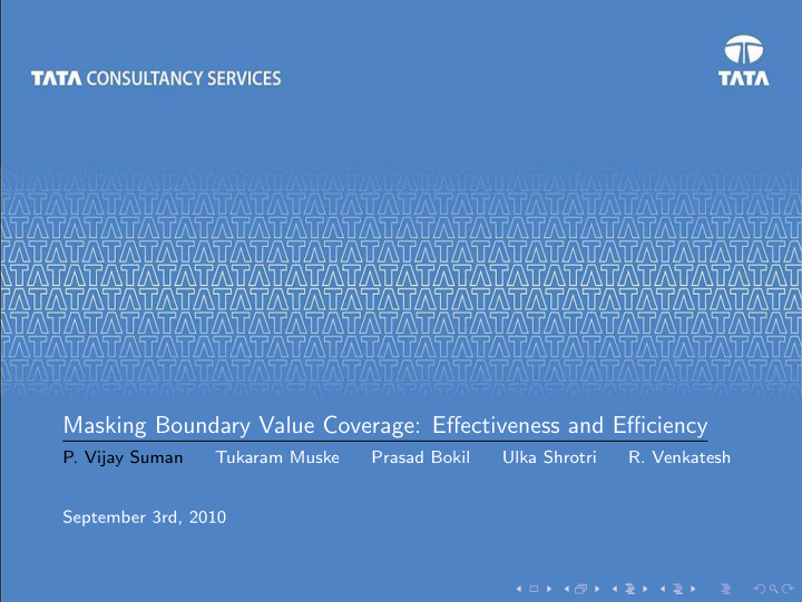 masking boundary value coverage effectiveness and