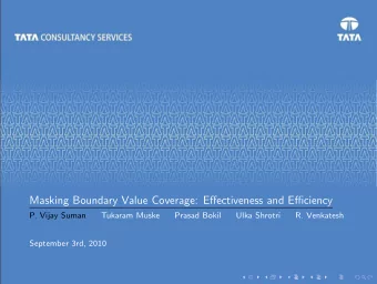 Masking Boundary Value Coverage: Effectiveness and Efficiency  P. Vijay Suman  Tukaram Muske