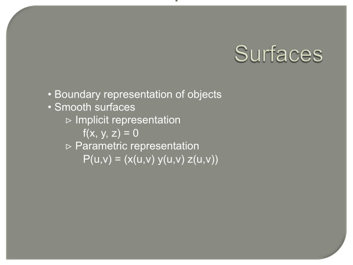 boundary representation of objects smooth surfaces