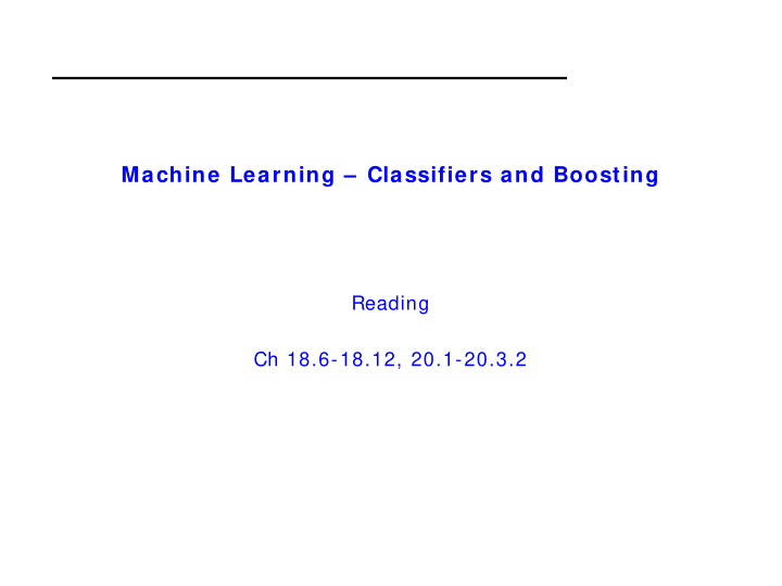 machine learning classifiers and boosting