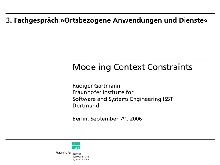 modeling context constraints