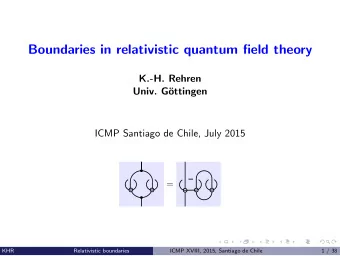 Boundaries in relativistic quantum field theory  K.-H. Rehren  Univ. G  ottingen  ICMP Santiago