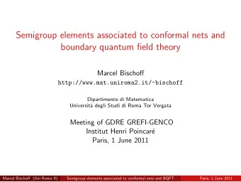 Semigroup elements associated to conformal nets and  boundary quantum field theory  Marcel Bischoff