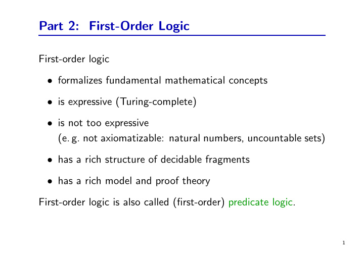 part 2 first order logic