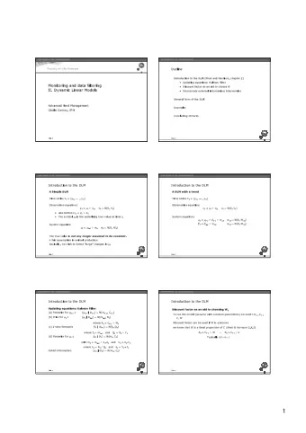 1  Introduction to the DLM  Introduction to the DLM  Intervention  - 1. Known effect  Incorporate