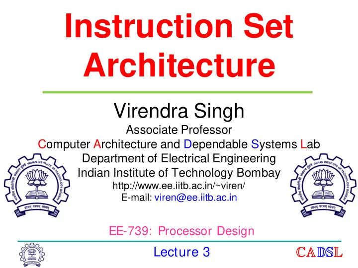 instruction set architecture