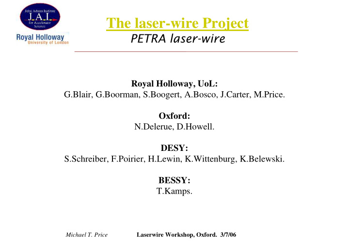 the laser wire project