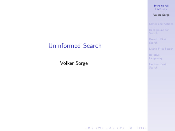 uninformed search