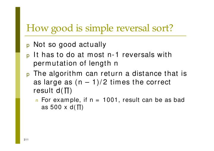 how good is simple reversal sort