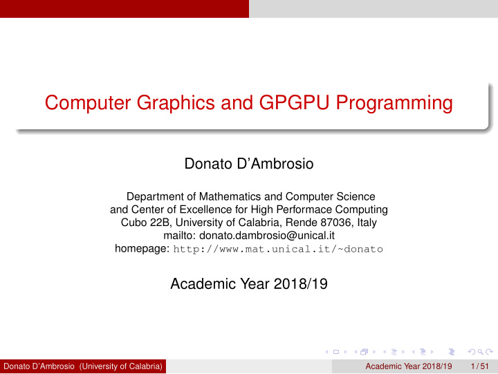 computer graphics and gpgpu programming