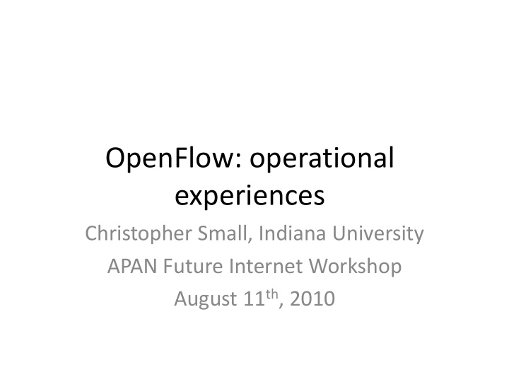 openflow operational