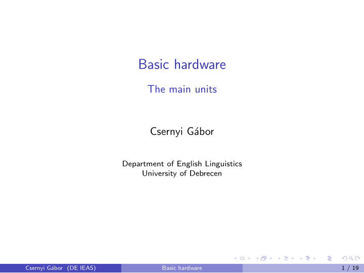 basic hardware