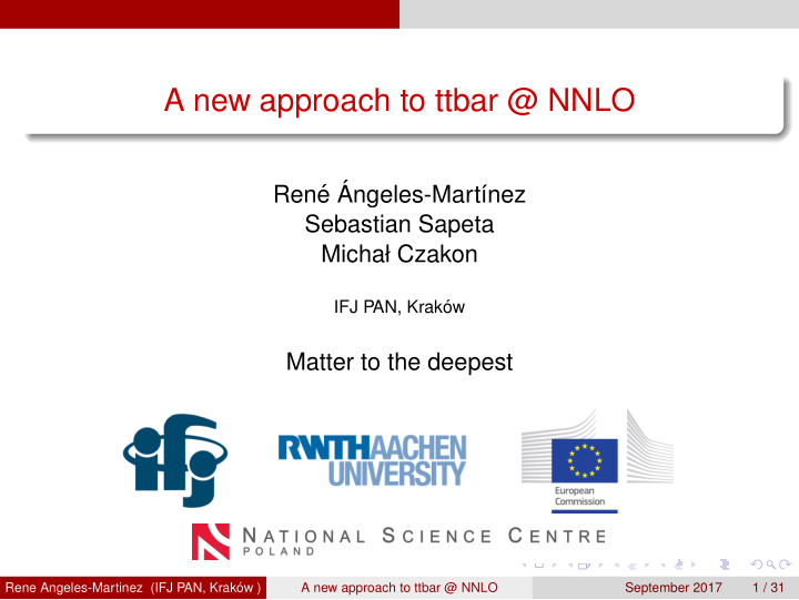 a new approach to ttbar nnlo