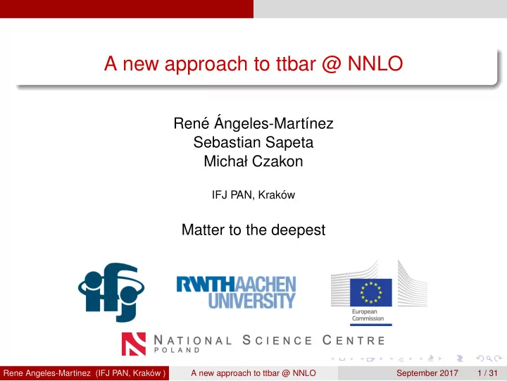 a new approach to ttbar nnlo