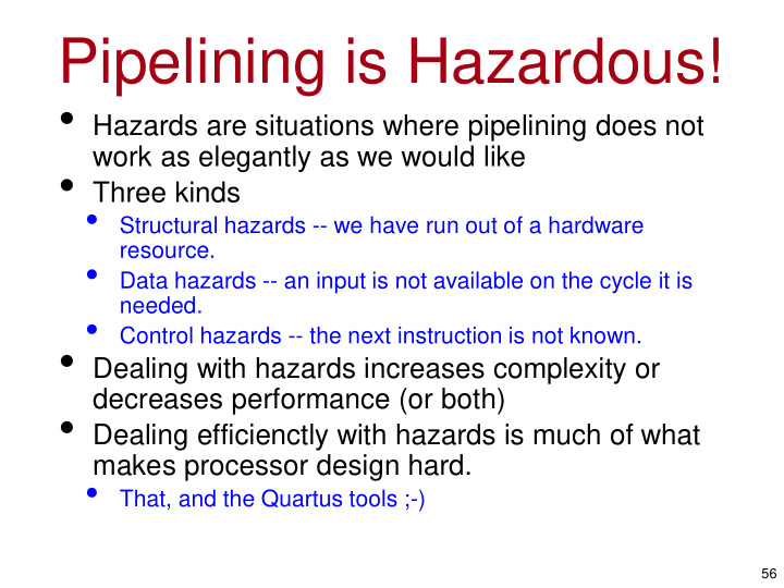 pipelining is hazardous