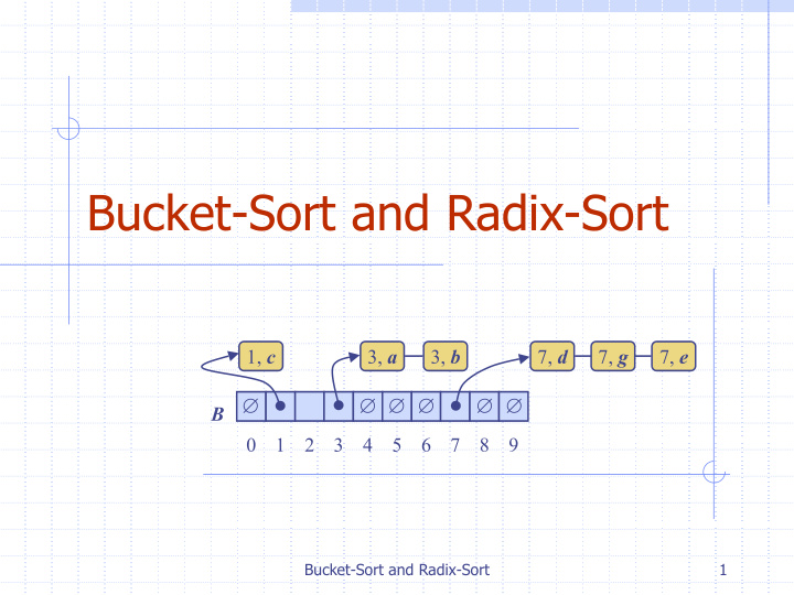 bucket sort and radix sort
