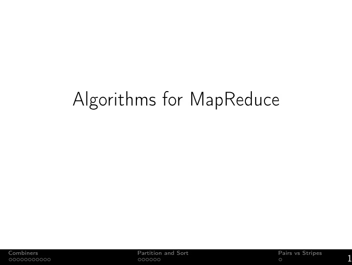algorithms for mapreduce