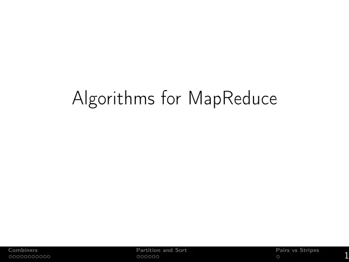 algorithms for mapreduce