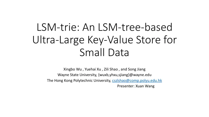 lsm trie an lsm tree based
