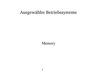 Ausgewhlte Betriebssysteme  Memory  1  Memory Management  Kernel  Page Frames  Buddy