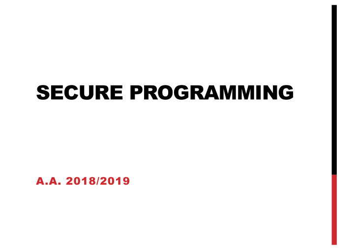 secure programming