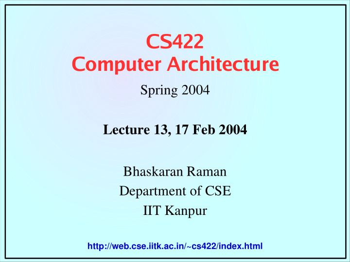 cs422 computer architecture