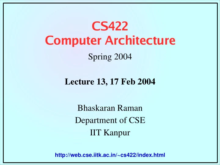 cs422 computer architecture